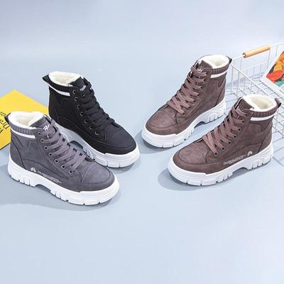 Новая хлопковая обувь, теплые зимние ботинки martin, женские утепленные короткие сапоги из плюша