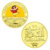 Gold plated colored commemorative coins for Japanese manga and anime merchandise, anime children's souvenirs