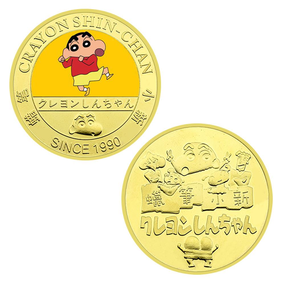 Gold plated colored commemorative coins for Japanese manga and anime merchandise, anime children's souvenirs