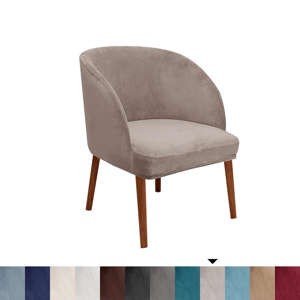 Velvet Semi-Circular Dining Chair Cover with Elastic Arc Design