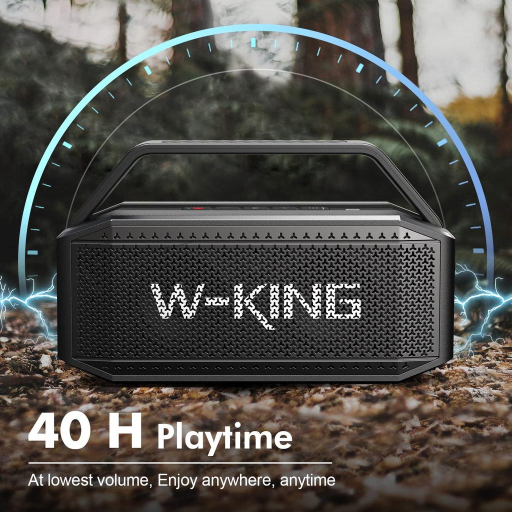 Bluetooth 60 Вт 100 Вт Портативная Беспроводная Bluetooth-колонка с Глубокой Водонепроницаемостью IPX6, Беспроводная Bluetooth для Улицы, True Wireless, 40 Часов Работы, W-KING