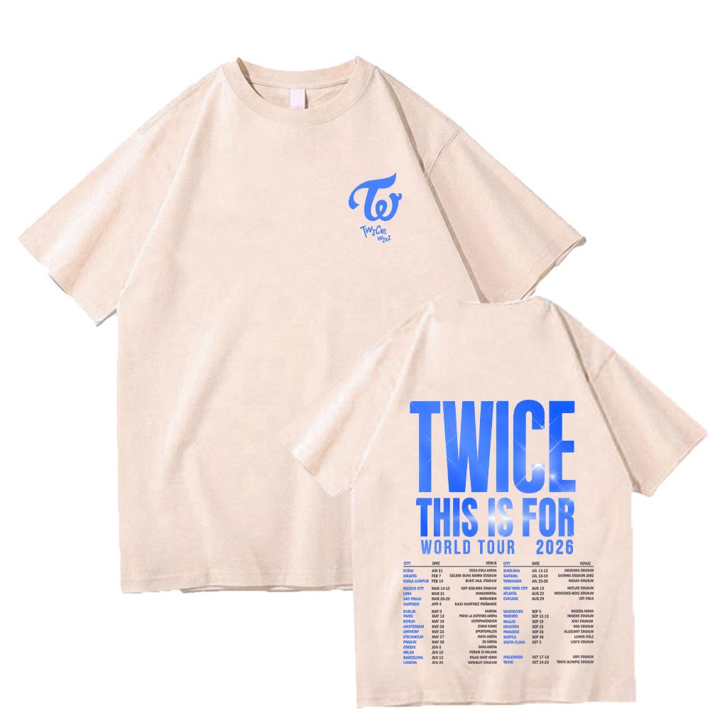 Twice This Is for World Tour 2026 Футболки Мужские Женские Футболки с Графическим Принтом Футболка Хлопок Высокого Качества Мягкие Футболки Свободная Одежда