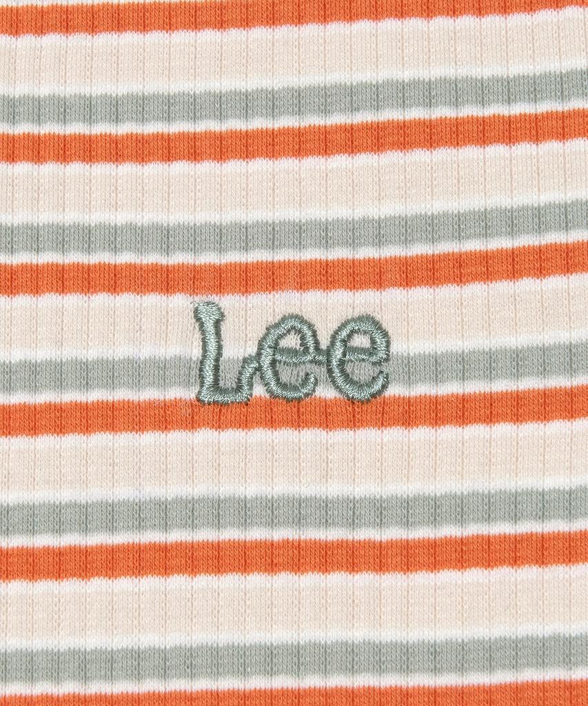 LEE Women Ribbed Stripe T-Shirt Orange