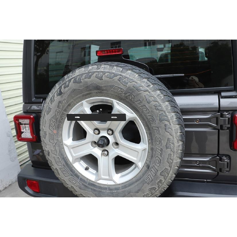Держатель номерного знака для Jeep Wrangler JK JL 2007-2023, автомобильное заднее запасное колесо, кронштейн для крепления номерного знака, внешний вид