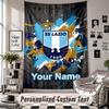 Custom Tapestry Wall Hanging, Lazio FC Personalized Name Text Home Wall Decor