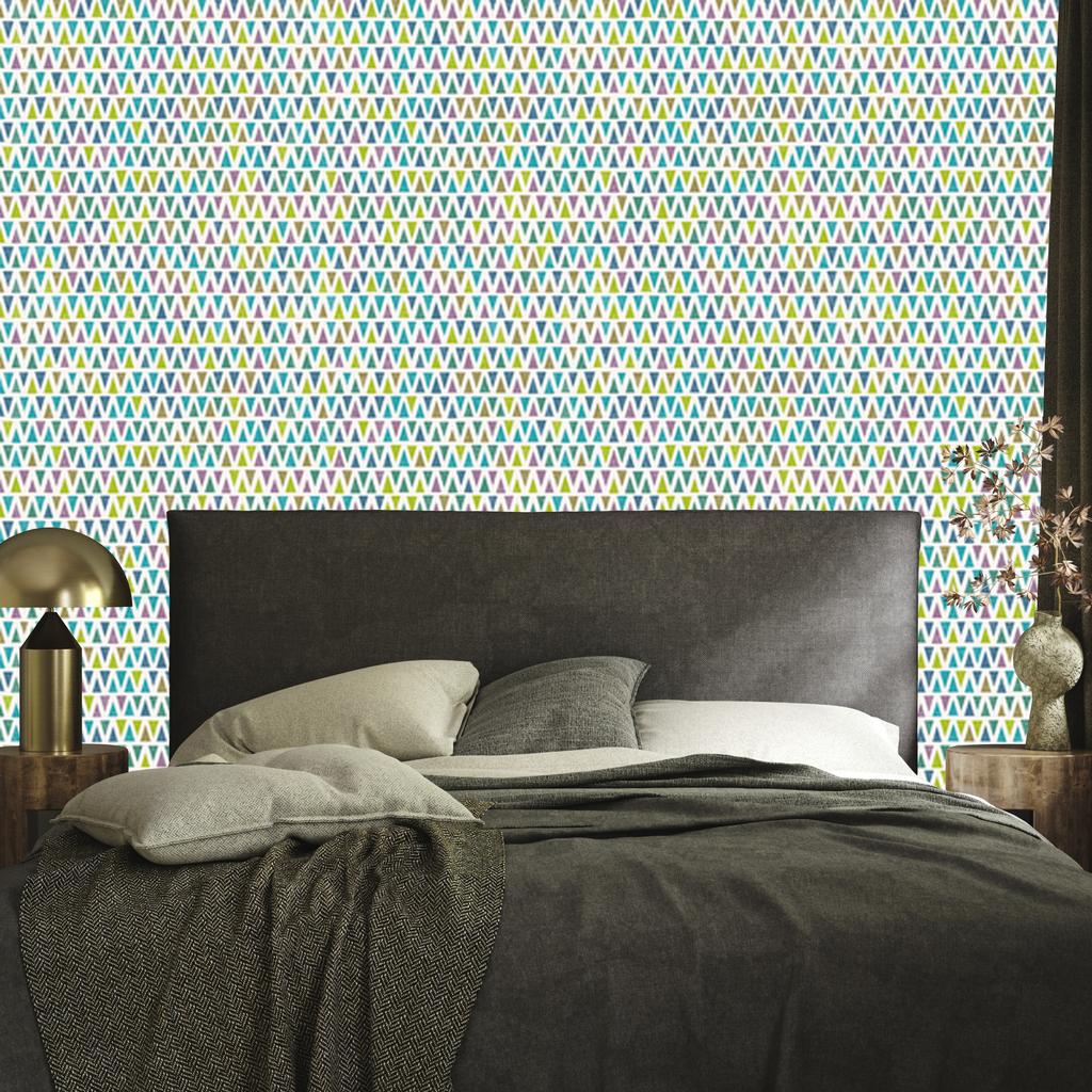 Colorful retro triangles wallpaper for living room and bedroom 50x1000