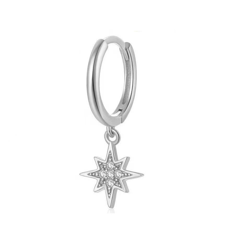 Серьги Starburst из стерлингового серебра 925 пробы, модные серьги-кольца, белые кристаллы, роскошные женские серебряные серьги, свадебные женские украшения, подарок