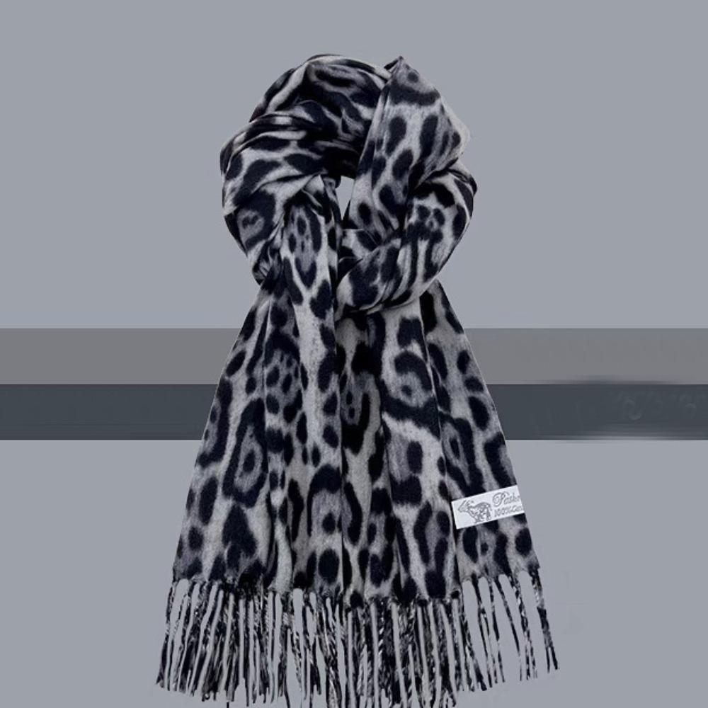 Windproof Tassels Shawl Leopard Lady Scarves Wraps Fashion Winter Warm Scarf for Women Man