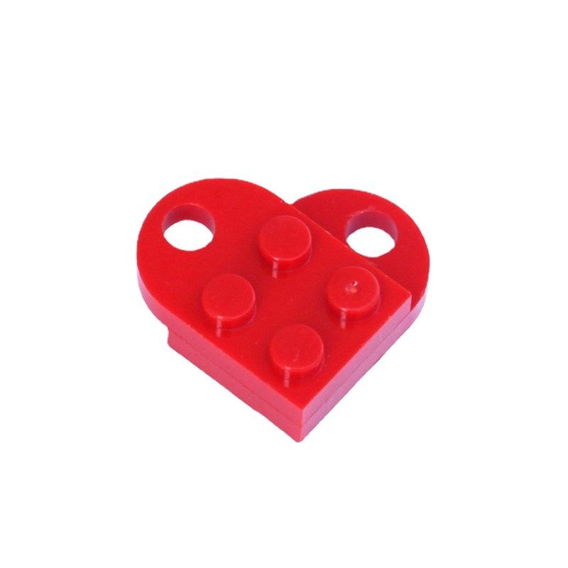 Совместимость со строительным блоком, строительным блоком с мелкими частицами 3176, запасные части, доска Love Shape 2X2, односторонний круглый ремень, сквозное отверстие, запасные части