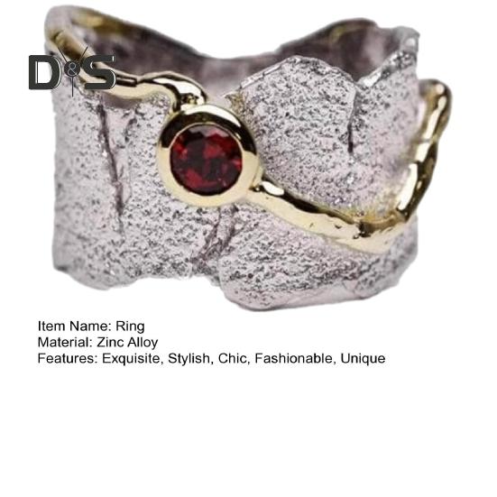 Нерегулярные стразы широкое кольцо для мужчин и женщин красный кубический цирконий кольцо винтажные украшения для нее
