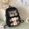 Anime Inspired Transparent Backpack With Pendant And Badge For Students And Daily Use