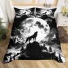 Wolf Starry Sky Forest Printed Duvet Set Bedding Set For Bedroom Three-piece Set