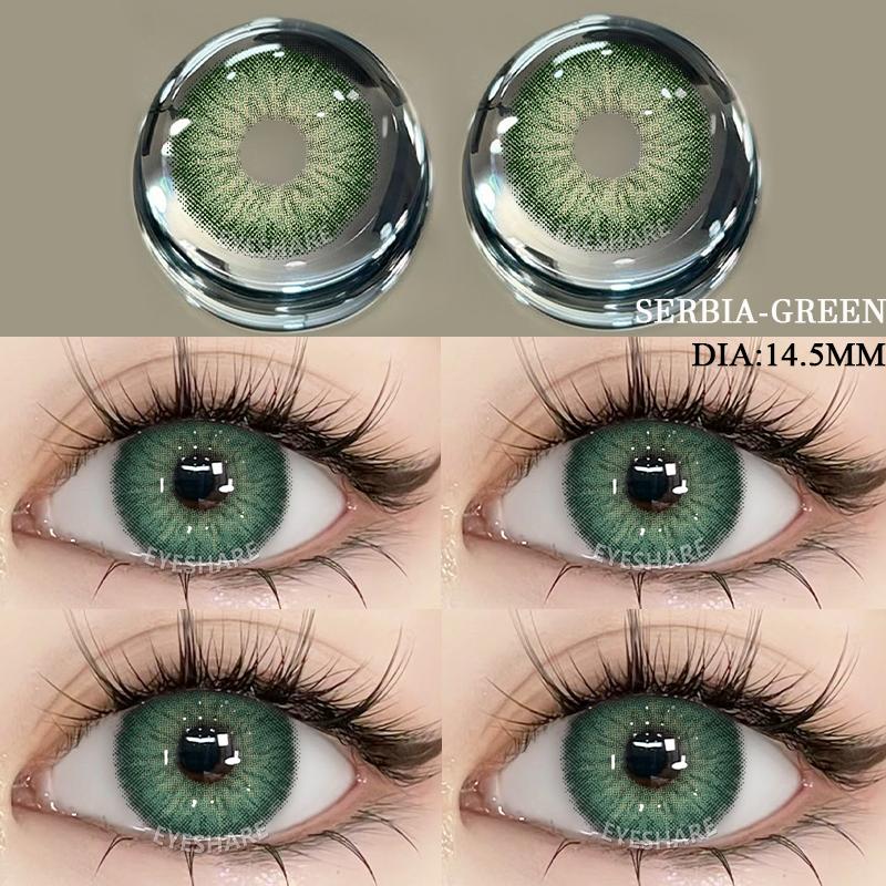 1 пара цветных контактных линз для глаз, косметические высококачественные синие линзы, зеленые контактные линзы, модные косметические контактные линзы для глаз