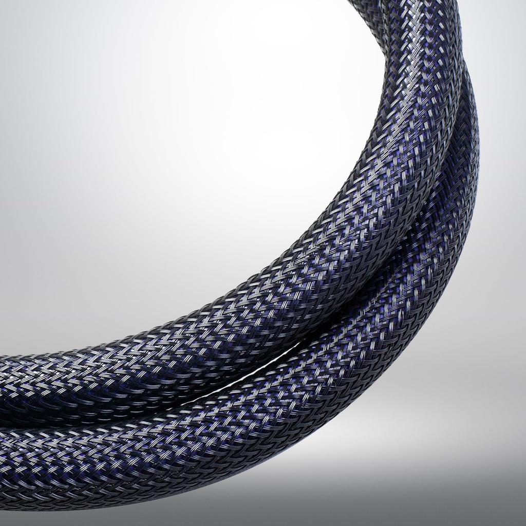 HiFi Power Braided Sleeved Amplifier Power Copper Shielded and Layered OD Audiophile High End AC Power Cable with 24K Gold Plated US Cable, Cord,