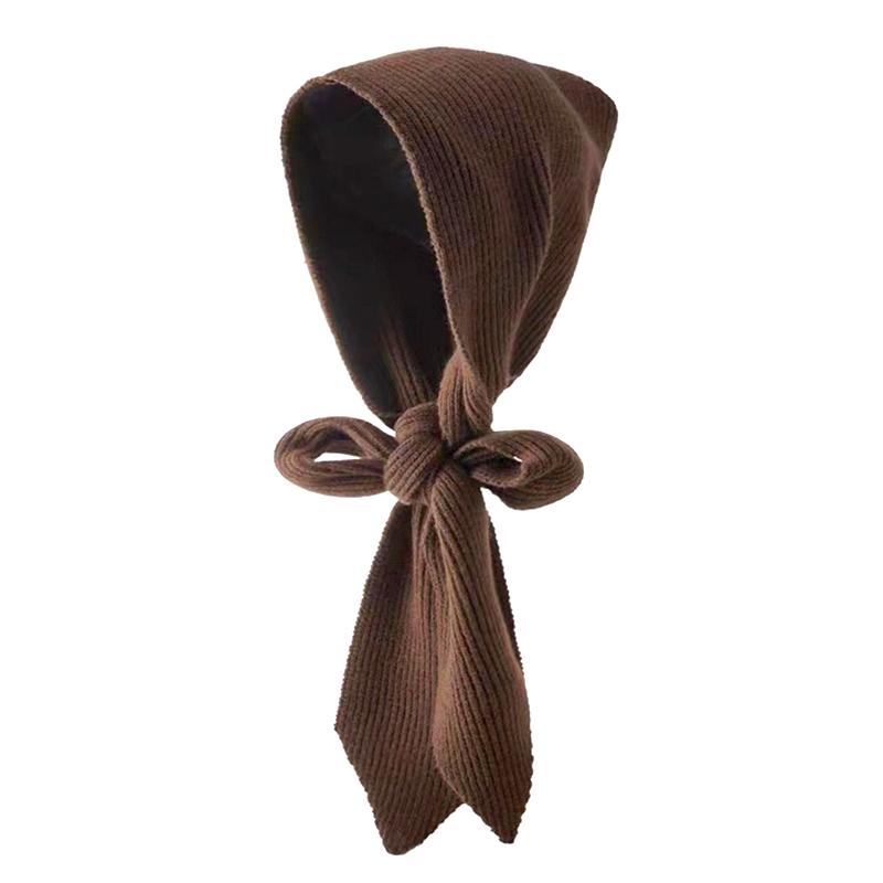 1PC Trendy Casual Versatile Skin-friendly Multiple Usage Hooded Scarf Knitted Solid Color Shawl