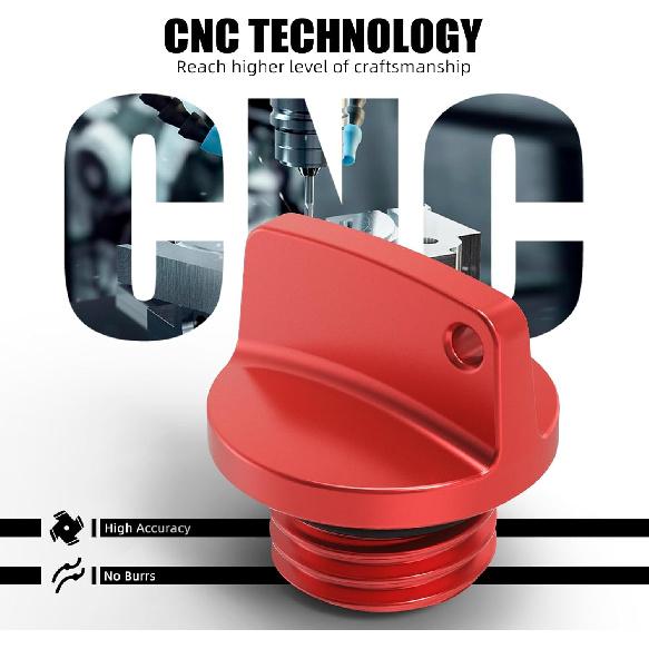 Oil Filler Plug Cap M20 Red, Compatible with various models, See Fitment! red