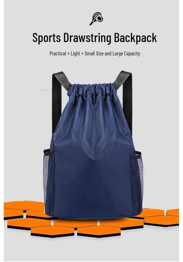 Large Capacity Drawstring Backpack: Double Shoulder Sports Fitness & School Bag