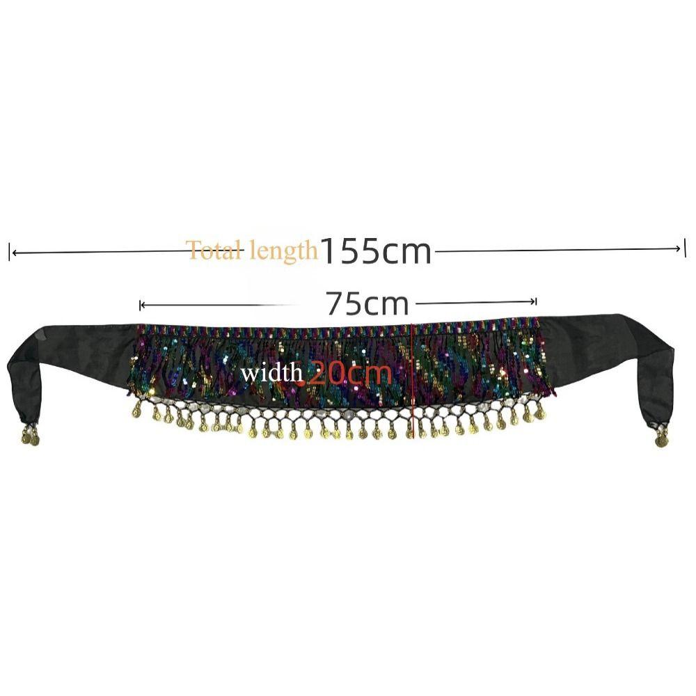 Comfortable Fringes Hip Scarf Sequins Waist Chain Stylish Belt Waist Skirt Yoga-Friendly