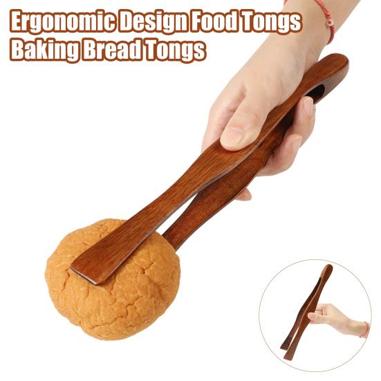 Деревянные кухонные щипцы с длинной ручкой для барбекю, гриля, сервировки салата, эбеновое дерево
