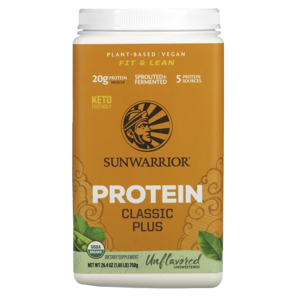 Sunwarrior Classic Plus Protein, Unflavored, 1.65 Lb (750 G)