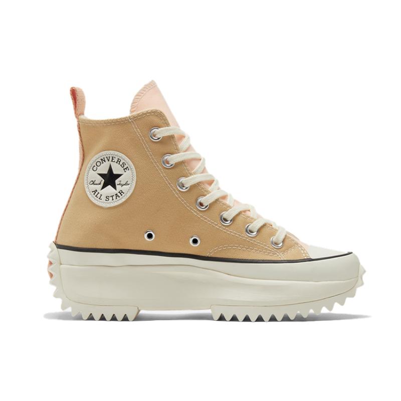 Converse Run Star Hike Fashion High-Top Canvas Shoes Unisex Brown Pink