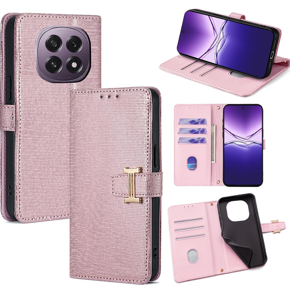 For Oppo F29 5G Case Metal I-Buckle PU Leather Wallet Phone Cover