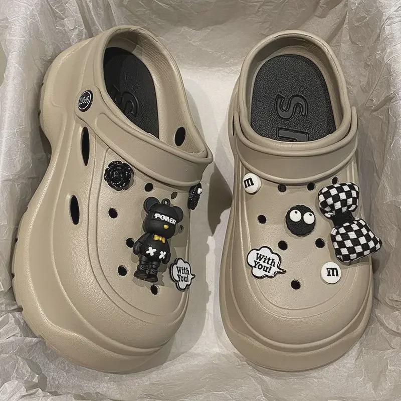 Женские пляжные тапочки EVA 2024 года на толстой подошве с нескользящим закрытым носком