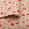 2Rolls Vintage Kraft Christmas Gift Wrapping Paper Reusable Holiday Present Packaging Paper Roll Festival Supplies