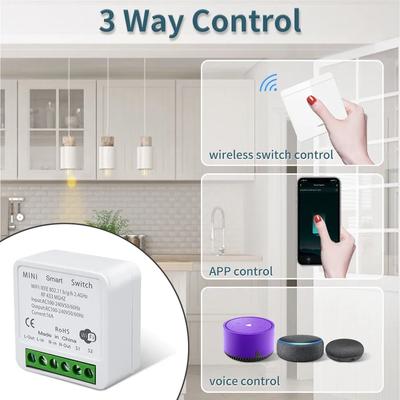 Tuya WiFi Smart Switch 433 МГц Беспроводной 1/2/3 Gang 86 Настенный переключатель Реле Приемник Управление через приложение Работает с Alexa Google Home