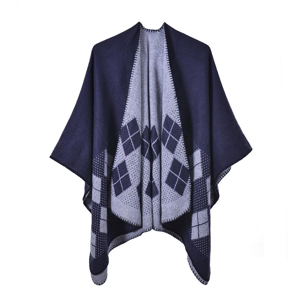Ponchos Coat Cashmere Scarves Women Winter Warm Shawls And Wraps Pashmina Thick Capes Blanket Femme Scarf