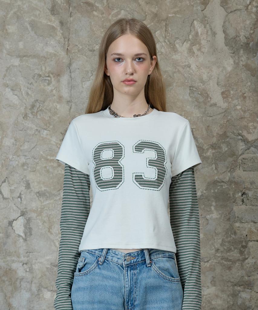 LARTIGENT L13 Stripe T-Shirt(Ivory)