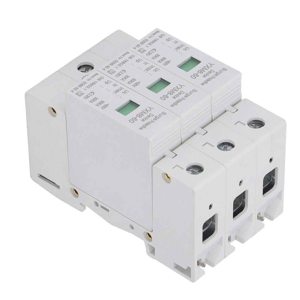 Устройство защиты от импульсных перенапряжений 3P Огнестойкий материал ПК Модуль защиты от перенапряжения Разрядник 60 кА 420 В