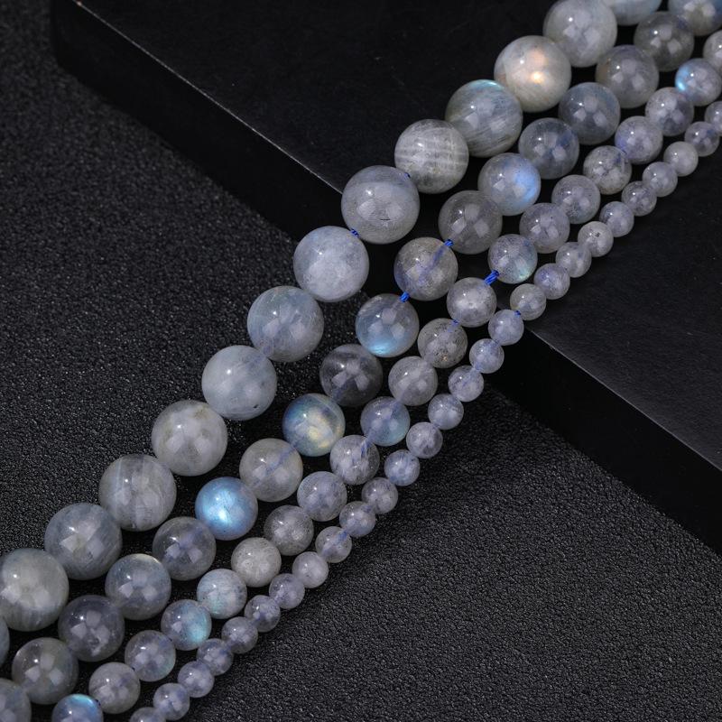 Natural Grey Moonstone Beads | Handmade DIY Jewelry Accessories | Round Beading Semi-finished Products In Stock
