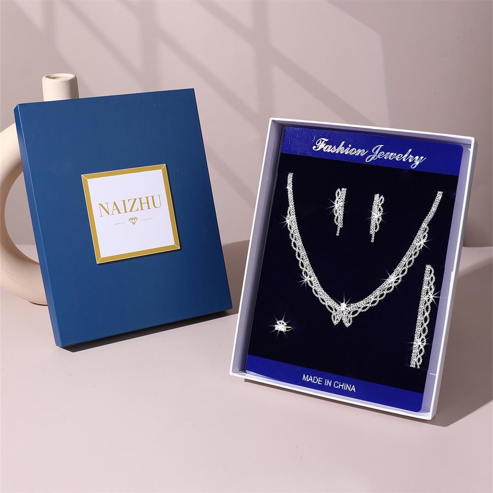 Роскошный праздничный набор: Коллекция украшений с мерцающим цирконом