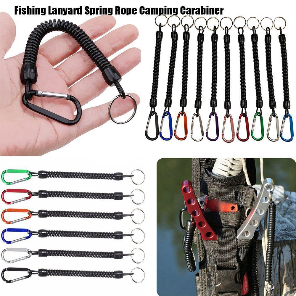 Camping Camping Carabiner Spring Elastic Rope Anti-lost Phone Keychain Portable Fishing Lanyards