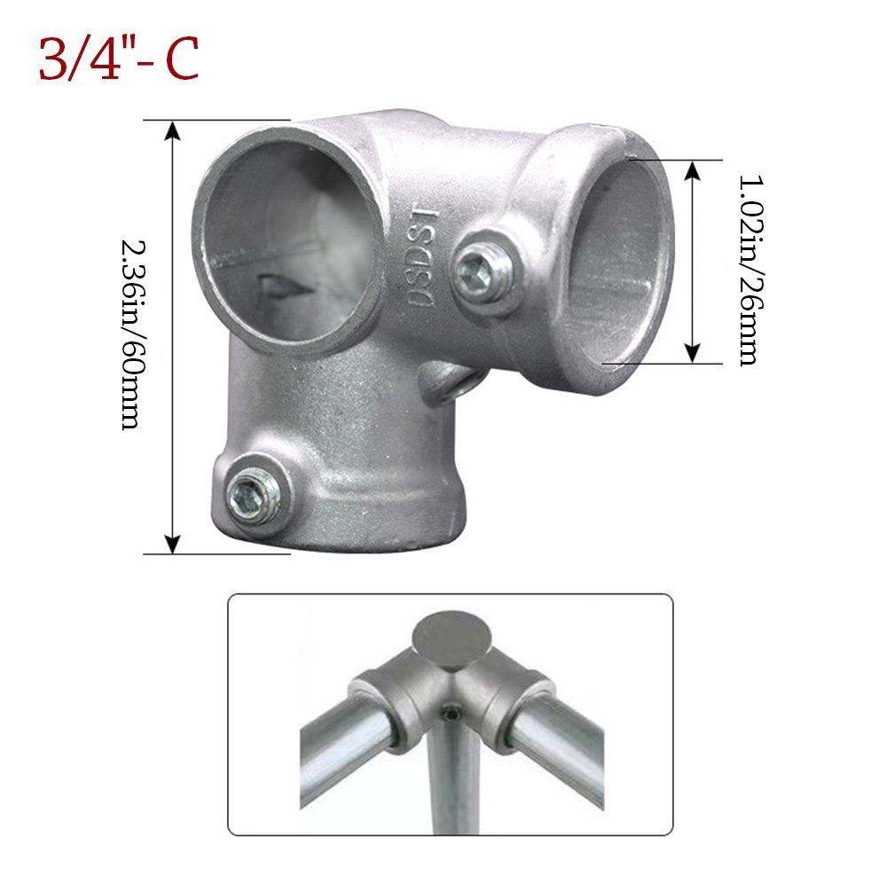 1\2''/3\4" Frame Fasteners Aluminum Alloy Steel Circular Pipe Connector Steel Tube Shelf