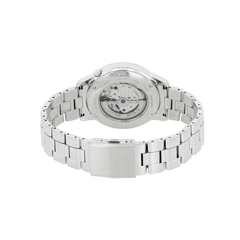 Citizen Серия Eco-Drive 60 часов запаса хода Автоматические механические часы Мужские Автоматические Стальной ремешок 41 мм Мужские часы Черный циферблат NK5000-98E