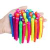 12/24Pcs Colorful Soft Caterpillars Kids Birthday Party Favors Pinata Filler Stretch String Fidget Toys Halloween Christmas Gift