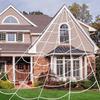 5M/7M Halloween Triangle Spider Web Black/White Simulation Design Giant Spider Web Decorative Realistic Plush Spider Web