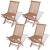 VidaXL Folding Garden Chairs 4 Pcs Solid Teak Wood