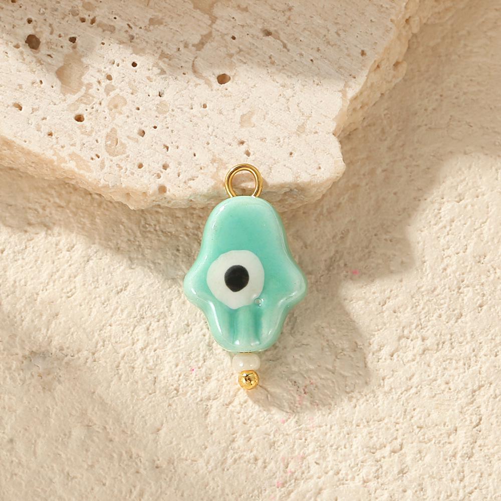 Colorful Ceramic Palm Eye Heart Snowman DIY Jewelry Accessories