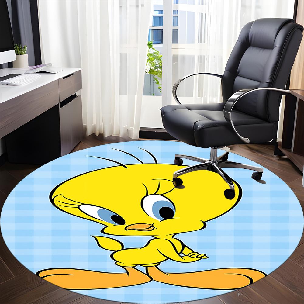 1 шт. Коврик Looney Tunes Птичка Твити, Круглый коврик для офиса, Под офисные стулья, Спальня, Гостиная, Декор для дома a1022308