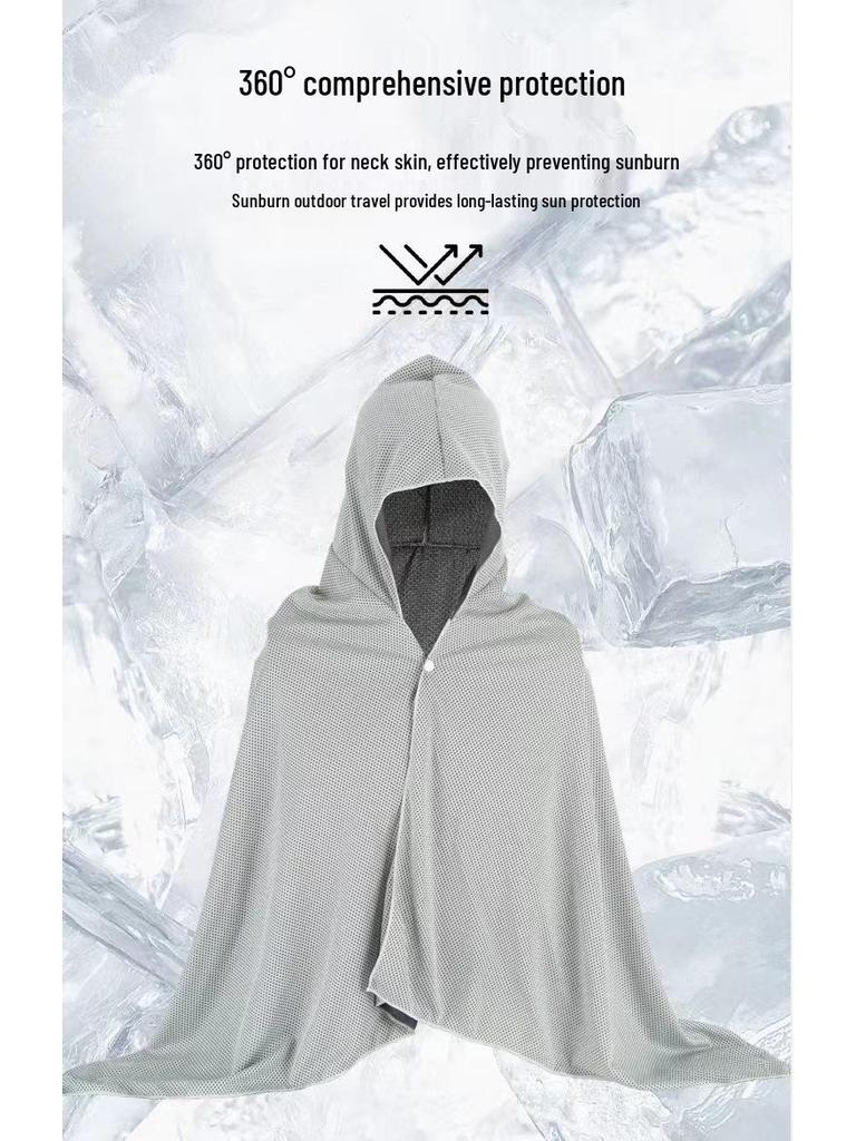 Outdoor Quick-Dry Beach Poncho & Sun Protection Cycling Shawl Hoodie