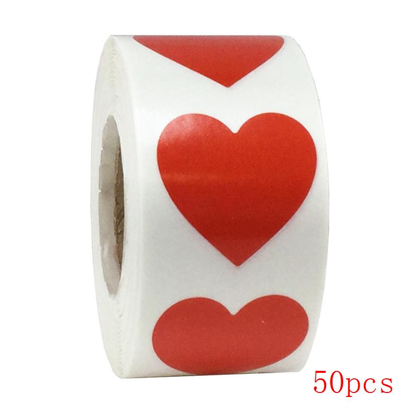Красные Наклейки-Сердечки Наклейки-Печати 50-500 шт. Наклейки для Скрапбукинга Для Упаковки и Свадебного Декора Канцелярские Наклейки