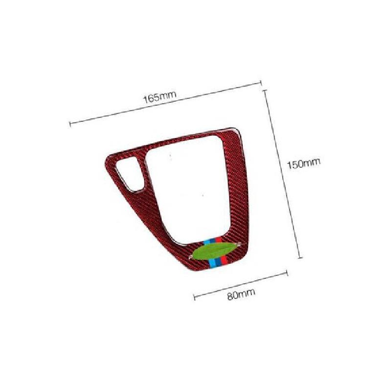 For BMW 3-Series 2005-2011 2012 Red Carbon Fiber Console Gear Shift Cover Trim