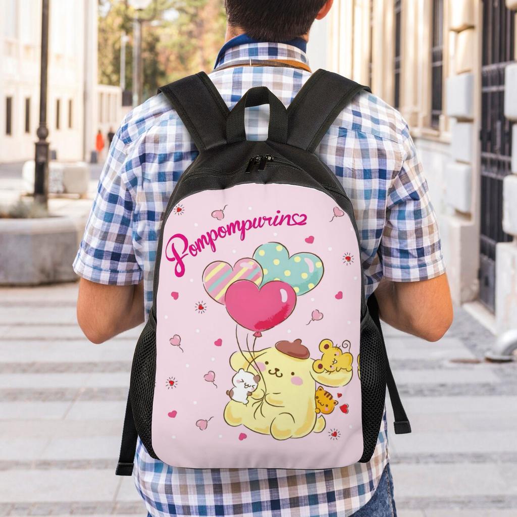 Рюкзаки P-Pompompurines для женщин и мужчин, водонепроницаемые, для колледжа, школы, с принтом собаки, аниме, для книг