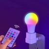 Светодиодная лампа RGB с 16 цветами, цоколь E27, напряжение 220 В, для домашнего освещения, с регулировкой яркости и 24-кнопочным пультом дистанционного управления, умная лампа для создания атмосферного освещения.