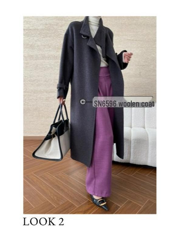 Синан Шерстяной Свитер с Высоким Воротником Универсальный Приталенный SN6661