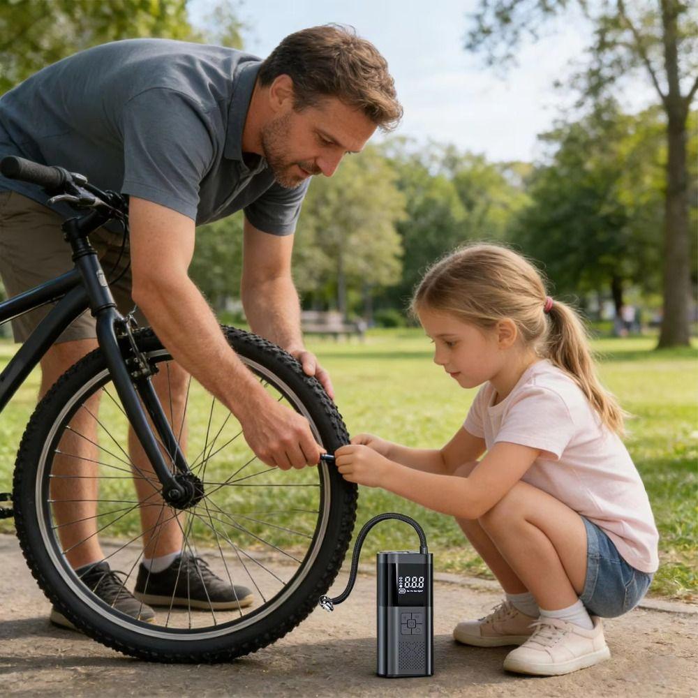 Wireless Design Car Air Pump Pressure Gauge Digital Display Portable Air Compressor Fast Large Capacity Cordless Air Pump