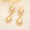 Серьги-капли Exaggerate Double Waterdrop Gold Color Metal Geometry для женщин Sweet Temperament Creative Jewelry Accessories